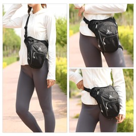 Peicees Leg Bag for Men Fanny Packs Women Men Outdoor Thigh Bags Motorcycle Ride Crossbody Backpack