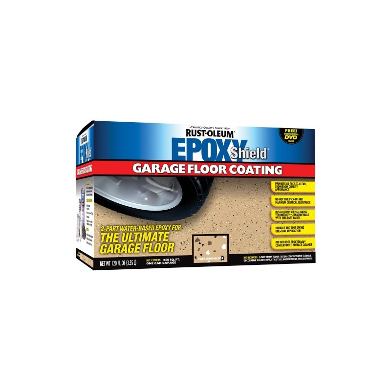 RustOleum 251966 Epoxy Floor Coating Kit - Tan Gloss