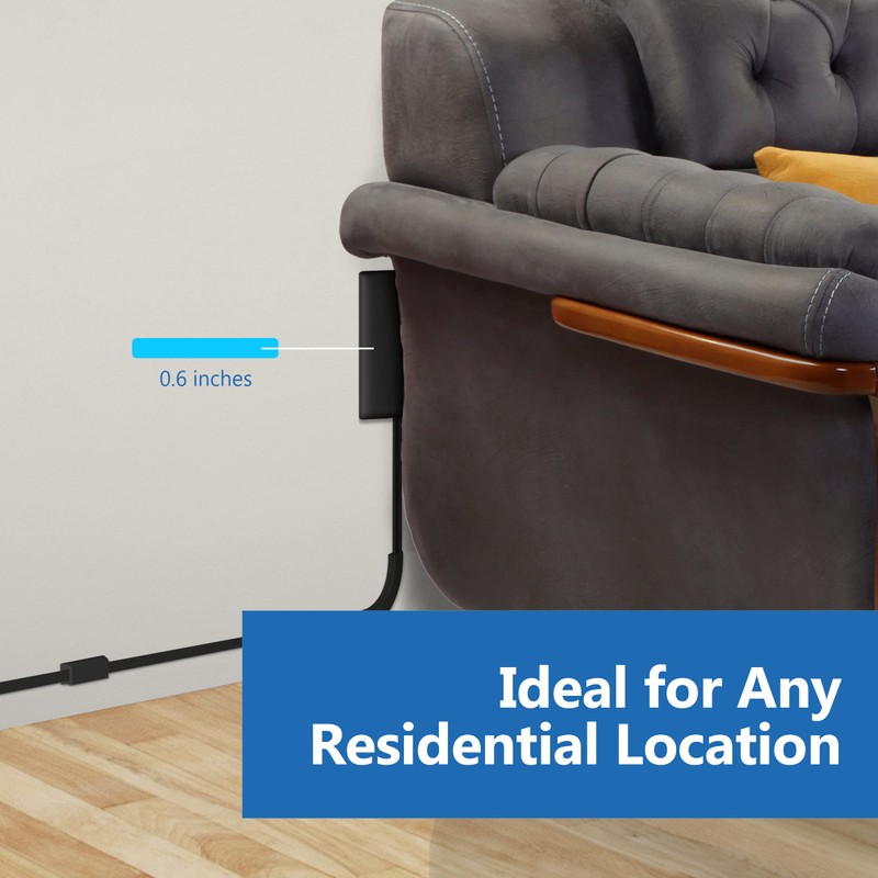 LIDER Flat-Face Outlet Extender with 3 Receptacles, Ultra-Thin Wall Plate