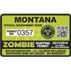 Montana MT Zombie Hunting Permit Hunter Response Team Unit 4" Outbreak Sticker