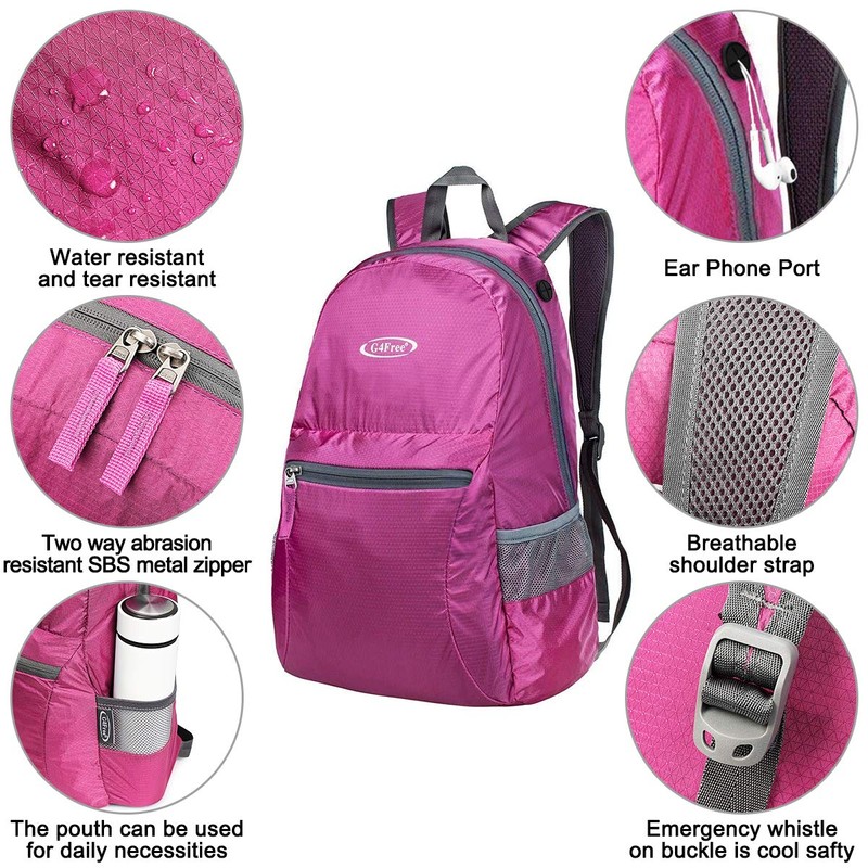 G4Free 20L Small Foldable Ultralight Waterproof Backpack for Camping Hiking