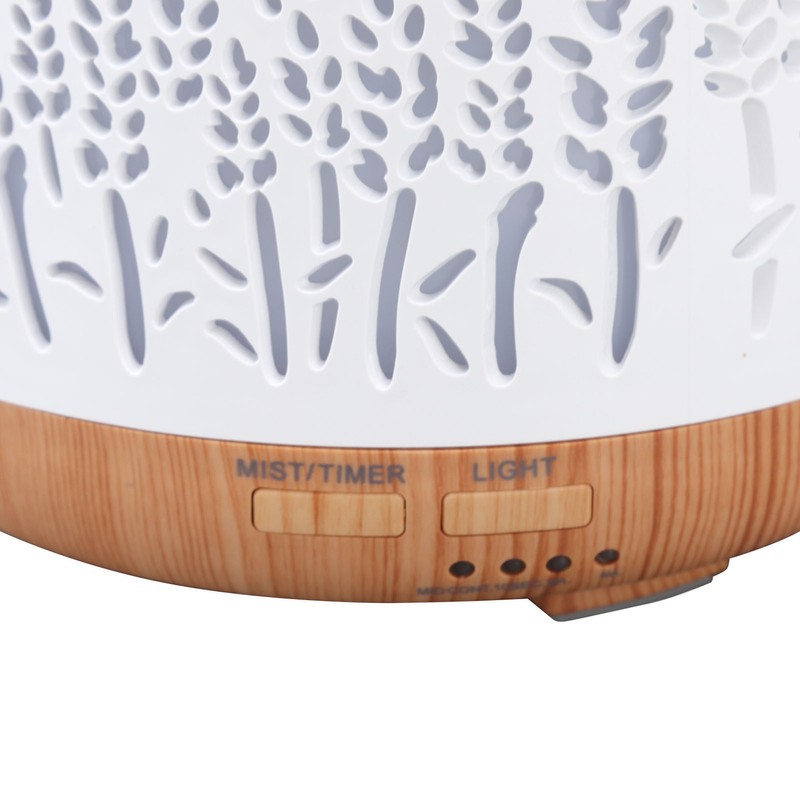 Desktop Humidifier 300ml Wood Grain Design Low Noise Aromatherapy Humidifier