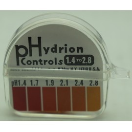 Micro Essential Lab 320 Hydrion Short Range pH Test Paper Dispenser, 1.4 - 2.8 pH, Single Roll