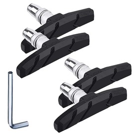 Bicycle Brake Shoes 2.8 inches (70 mm) V Type Brake Pads Heavy Duty Left & Right Divided Design Silent V Brake Pads for All Weather Mountain Bikes Cross Bikes Bicycle Brake Shoes with Hex Wrench Set