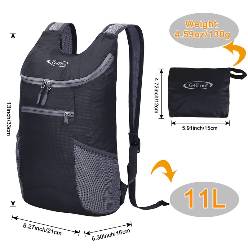 G4Free Lightweight Packable Shoulder Backpack Hiking Daypacks Small Casual Foldable