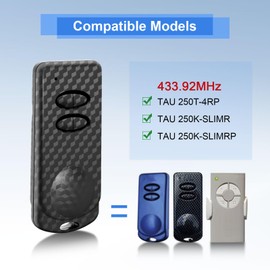 Wepai 433.92 MHz Garage Door Handheld Transmitter Compatible with TAU, Pack of 2 Remote Control for TAU N250T-4RP,250K-SLIMR,250K-SLIMRP, Rolling Code Garage Remote Control