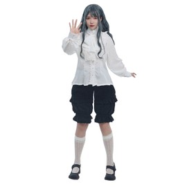 Nuoqi Pantaloons Women Lolita Bloomer Victorian Steampunk Bloomers Shorts, Black, Medium