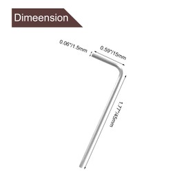 Luomorgo 20 Pcs 1.5mm/1/16 Inch Allen Wrench, L Shaped Hex Key Wrench, Heavy Duty Steel Hexagon Wrench Tool for Repairing, Installation