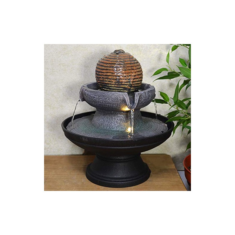 Stone Ball Round Water Fountain With Light Perfect Indoor Water