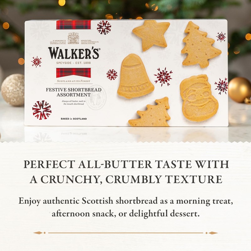 Walker’s Assorted Shortbread Cookies in Festive Shapes - Pack of