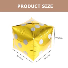 Totority Dice Aluminum Foil Balloons 5pcs Cube Foil Balloons Birthday Theme Party Supplies