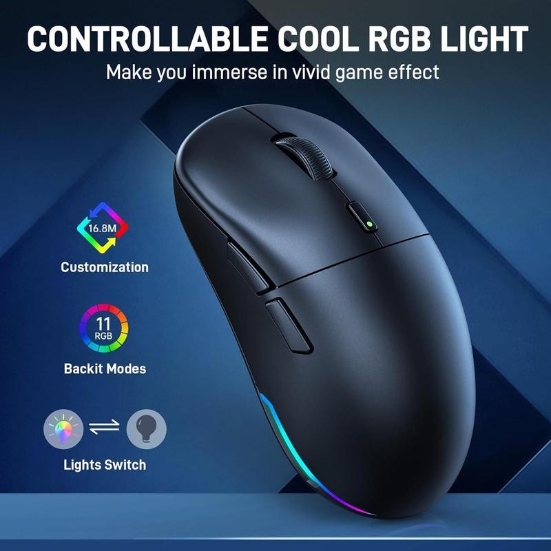 Wireless Gaming Mouse 26000 DPI with RGB Backlit 70 Hours