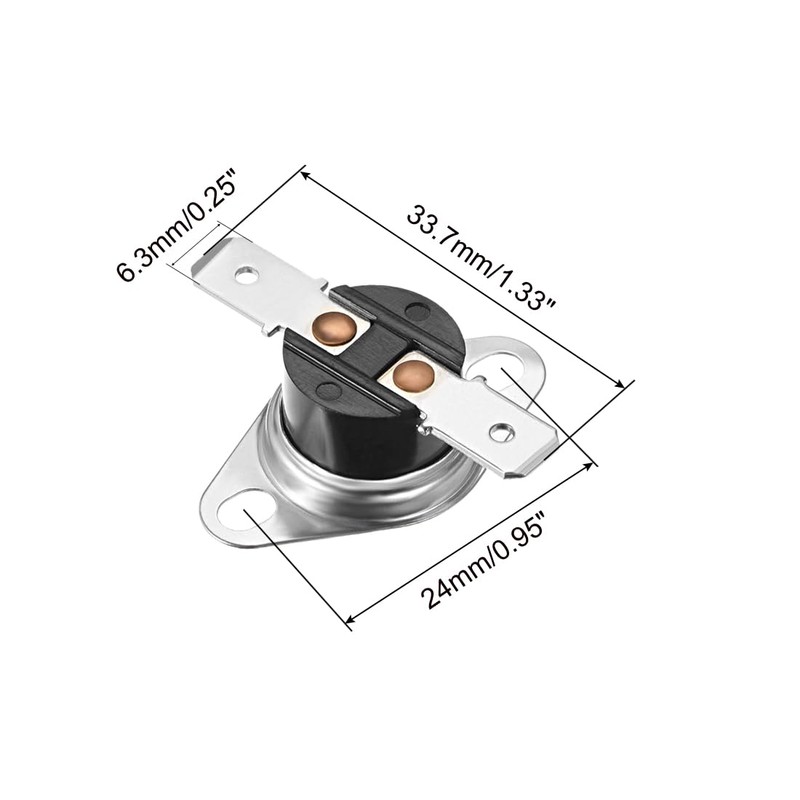 sourcing map KSD301 Thermostat 65°C/149°F 10A Normally Open N.O Adjust