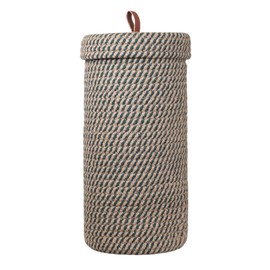 Toilet Paper Holder, Boho Decor Toilet Paper Storage Stand for Bathroom,Cotton Handmade Woven Paper Basket for Mega Roll,3 Rolls of Toilet Tissue Storage, Santa Green&Jute