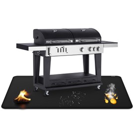 FIREWESS Under Grill Mat for Outdoor Grill, 24 * 42inch Double-Sided Fireproof Grill Pad,Perfect for Outdoor Barbecue Spots,Fireproof, Waterproof, and Oilproof BBQ Protector for Decks and Patios