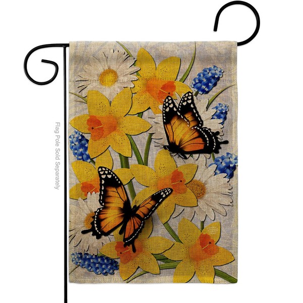 Ornament Collection Daffodil Burlap Garden Flag-Friends Bugs Frogs Butterfly Ladybugs