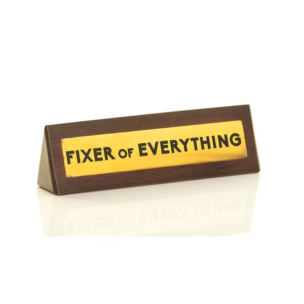 Boxer Gifts Fixer of Everything Novelty Wooden Desk Plaque Sign - Fun Desk Accessories | Funny Secret Santa Gifts For Work Colleague & Office Boss | Unique Gift For Dad