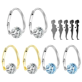 GROVL 3 Pairs Lymphvity Germanium Earrings, Unclog Lymphatic Node Magnetotherapy Earrings, Lymphatic Drainage Earrings, Magnetology Lymphatic Activity Hoop Diamond Studded Earrings for Women