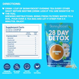 Skinny Boost Evening Tea (2 Pack) 28 Tea Bags Total, Supports Detox and Cleanse, Reduce Bloating, All Natural, Vegan