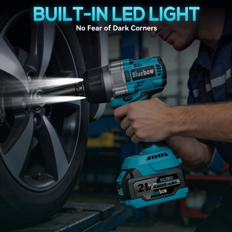 1/2 Inch Cordless Impact Wrench, 900 Ft-lbs (1200 N·m) High