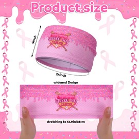 Thiccywoov 8 Pcs Drip Ice Cream Baseball Headbands Cancer Awareness Headbands Strike Out Baseball Breast Cancer Head Band Elastic Wide Headwraps Non Slip Hair Accessories Sports Running for Women Men