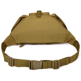 ArcEnCiel Tactical Fanny Pack for Men Women Waist Bag Hip Belt Outdoor Hiking Fishing Bumbag with Patch (Coyote Brown)