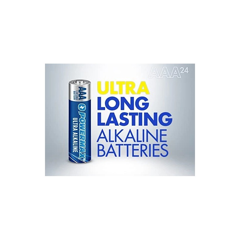 Powermax 24-Count AAA Batteries Ultra Long Lasting Alkaline Battery, New