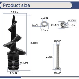 Greatshow 2 Pack Dock Sand Auger for PVC Tubing Sandbar Anchor Securing Your Boat with Ease Fits 1.730" I.D. or 1.790" I.D PVC,Replace Sand Dock Auger Boat Anchor(with 2 Screws)