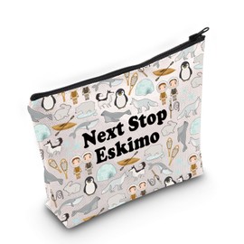 JXGZSO Eskimo Travel Gift Next Stop Eskimo Makeup Bag Traveler Gift Eskimo Vacation Trip Gift Eskimo landmark Cosmetic Bag