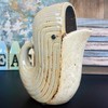 Whale Flower Jug Vase Ceramic Grey Distressed Decorative Water Serving