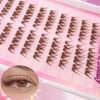 Selbstklebende Wimpern Cluster vorgeklebte Wimpernbüschel 80 Stück Brown Flauschiges C
