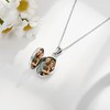 DAYLINLOVE Moonstone Locket Necklace 925 Sterling Silver Photo Locket Pendant