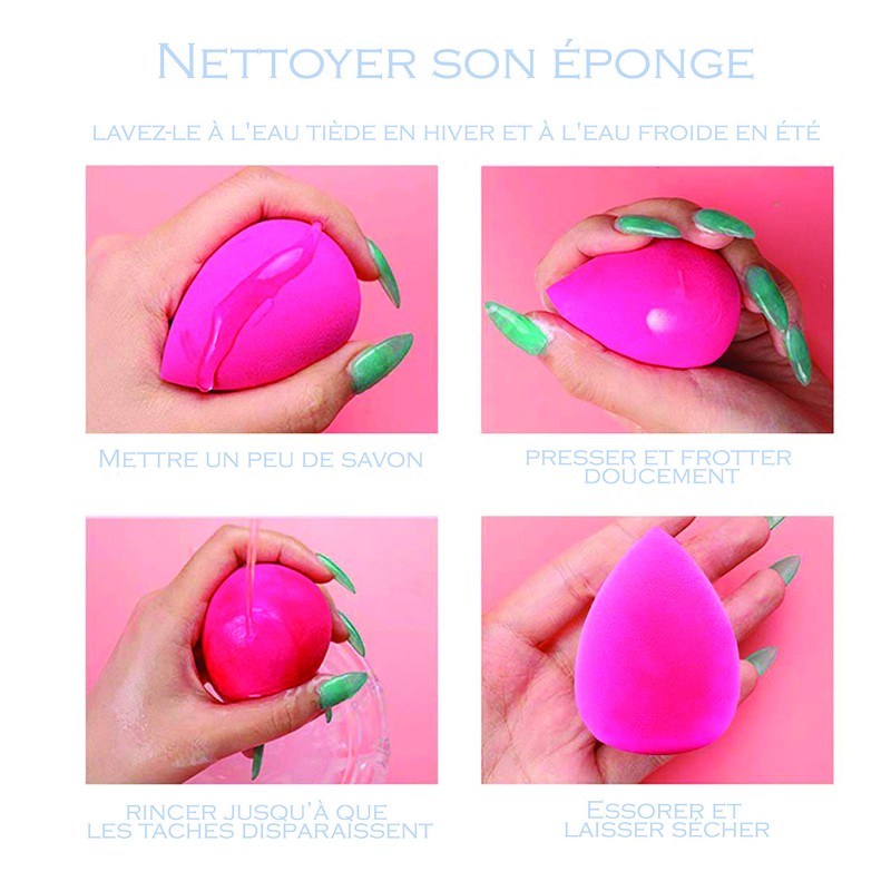 PARENCE - Set of 5 makeup sponges with foundation, eyeshadow,