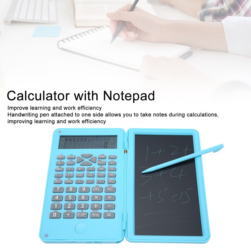 Calculator with Notepad Portable 10 Digits LCD Display Scientific Calculator