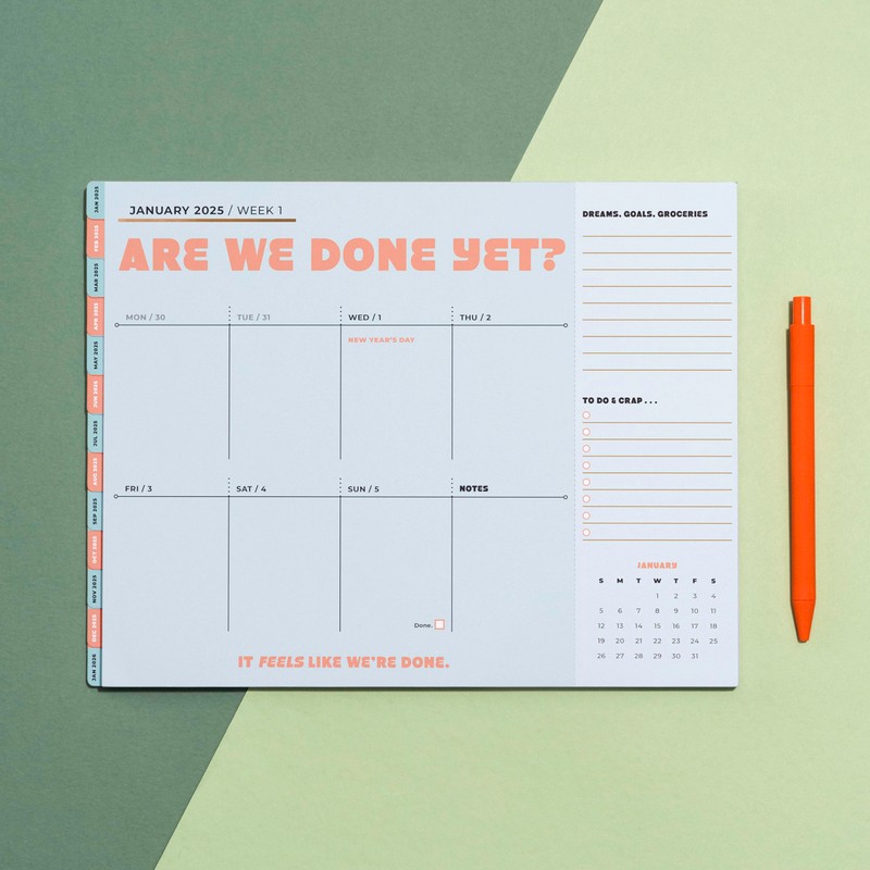 Knock Knock Are We Done Yet? Weekly Desktop Calendar: 13