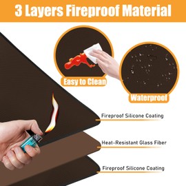 Heat Resistant Mat for Kitchen Countertop 21x29.5in, Coffee Bar Mat, Air Fryer Deep Fryer Protector for Quartz, Hot Pad, Waterproof (Coffee)