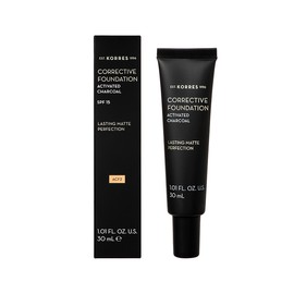 Korres Corrective Foundation SPF15 Corrective Make-up ACF2 with Activated Carbon To Cover Imperfections & Matte Effect, 30ml