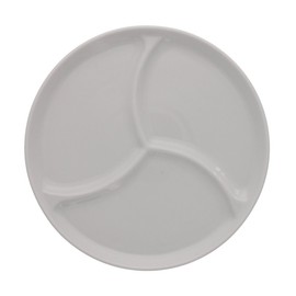 Tableware East 3 Compartment Plate, Round 8.7 inches (22 cm), White