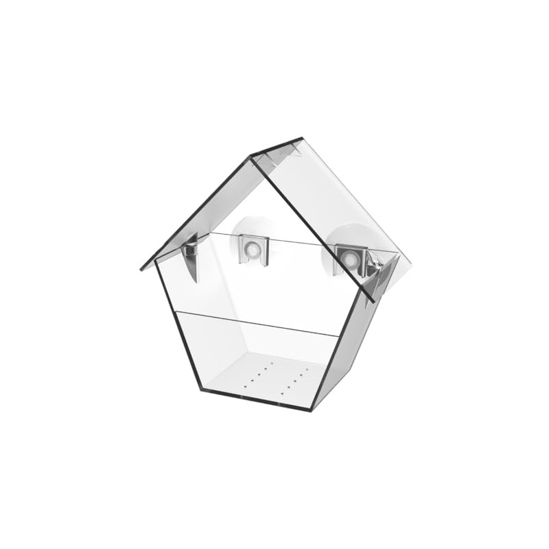 Esschert Design FB458 Clear Acrylic A-Frame House-Shape Window Mounted Bird