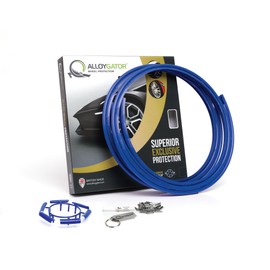 AlloyGator Blue Rim Protector for Car Wheels (Fits 12-24" Wheel Diameter) - Pack of 4 Premium Alloy Wheel Protector to Avoid Scratches & Scuffs - Adhesive Free Curb Rash Rim Protectors