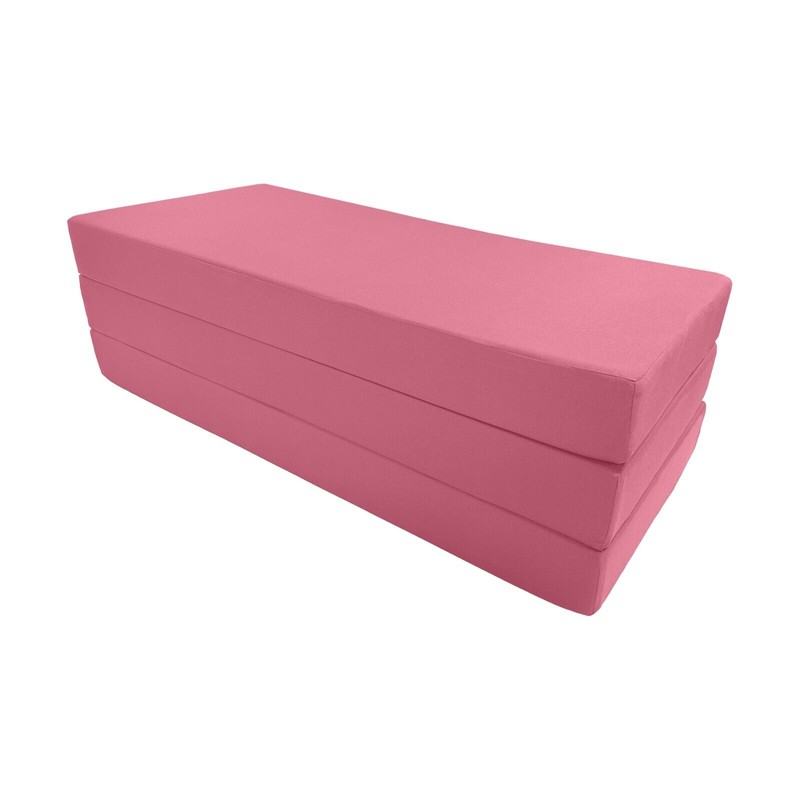 Danfuton Queen Pink Trifold Foam Bed, Shikibuton, Foldable Ottoman Mat