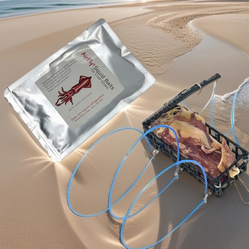 AirFly Real Dried Squid Bait for Crab Snares & Traps,