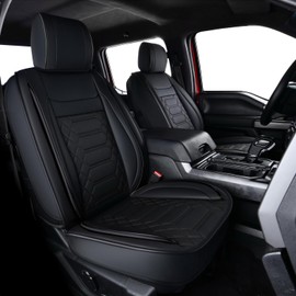 RISINGSTAR Ram Seat Covers,Faux Leather, fit for 2011-2023 2024 2025 Ram 1500 2500 3500 1500 Classic Crew Quad Mega Regular Cab(Front Pair, Black 2 pcs)