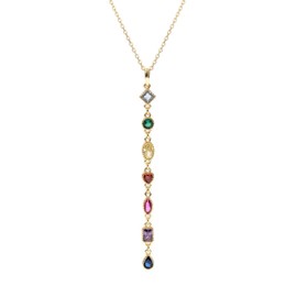 Bellitia Jewelry 925 Sterling Silver Tassel Necklace for Women and Girls, Tassel Necklace with Zirconia Pendant and Adjustable Chain, Sterling Silver, Cubic Zirconia