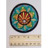 Namaste Yoga 3" Embroidered Patch. Lotus Petal Buddha