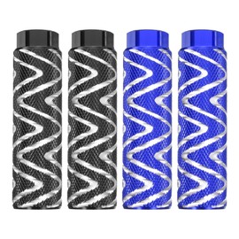 HARFINGTON 2 Pairs Bike Pegs Aluminum Alloy Rear Stunt Pegs Anti-Skid Foot Pedals Fit 3/8" Axles for Mountain Bike BMX, Black & Blue