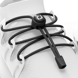 RJ-Sport Elastic Quick Release Shoelaces, Fast Lacing System for Unique Comfort and Strong Hold (black + white + grey)