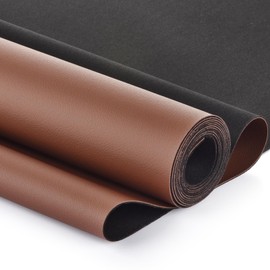 2 Yards Marine Vinyl Fabric, Upholstery Faux Leather, Soft Waterproof Synthetic Fabric for Outdoor Boat Automotive, Car Seats, Upholstery Crafts, DIY Sewing, Sofa, Handbag 54" x 72" (Light Brown)