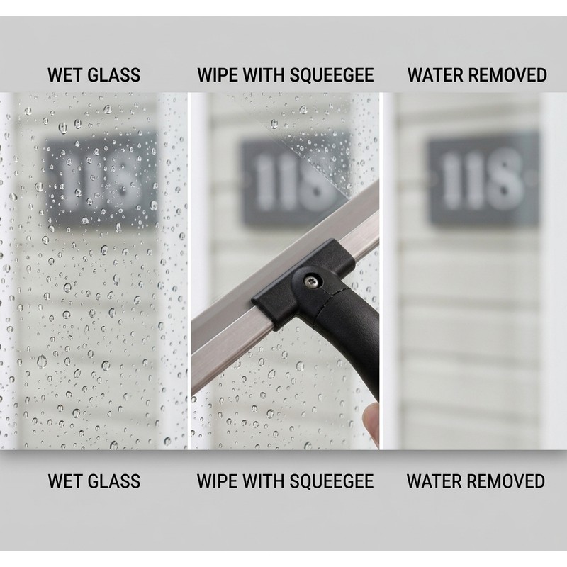 1pc Shower Squeegee Cleaner Durable Silicone Blade for Water Removal