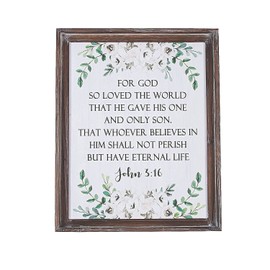 Fun Express For God So Loved The World Wall Sign - Inspirational Christian Home Decor for Living Rooms Bedrooms Offices & Religious Spaces - Perfect Religious Gift for Family & Friends - 1 Piece